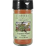 Cayenne Pepper Powder Organic - Capsicum annum, 2.20 oz Jar,(Starwest Botanicals)