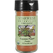 Cayenne Pepper Powder Organic - Capsicum annum, 2.20 oz Jar,(Starwest Botanicals)