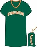 Miami Hurricanes UM NCAA Ladies Nightshirt Sleepwear With Carrying Bag Large / Xlarge