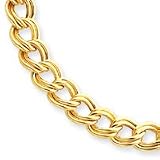 14k 8.00mm Double Parallel Link Necklace - 17 Inch