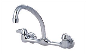 Chrome Wallmount Hi Tubular Spout Faucet