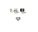 HEART CLEAR CZ STERLING SILVER STUD EARRINGS - 5MM.