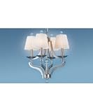 Authenticity Lighting 15-0002-04-04 Alta Nickel 4 Light Mini Chandelier in Brushed Nickel with Mouth Blown glass