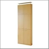 ツッパリ薄型書棚(扉付幅90cm) ナチュラル 1235-4200NA