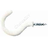 25mm White PVC Shouldered Cup Hooks (box of 100)