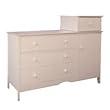 Combo Dresser with Cabinet in White Finish