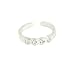 Toe Ring - Sterling Silver 4 Diamond-like Stones Adjustable Toe Ring