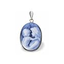 14kt Gold Frame Agate Cameo Pendant - 3/4" x 1/2" Depicting Mother Holding Child