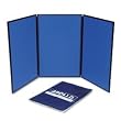 Show-It 3-Panel Table Top Display System, 72" Wide x 36" High, Blue/Gray QRTSB93513
