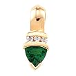 14K Yellow Gold Emerald and Diamond Pendant
