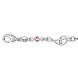 1001 Bijoux - Bracelet argent maille motif clef de Sol et zirconias violets r�