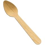 Perfect Stix Green Spoon 110 Birchwood Compostable Cutlery Taster Spoon with Concave, 4-1/2" Length