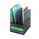 Safco 3266BL Safco Onyx Mesh Desk Organizer w/Five Vertical/Three Horizontal Sections