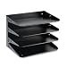 Rack Sizes | Letter Racks - MMF Industries 264R4HBK 4-Tier Letter-Size Horizontal Steel Desk Organizer (Black)