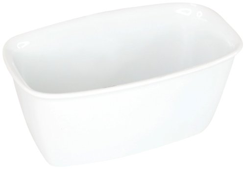 Housewares International 18-Ounce Porcelain Bakeware Blue Harbor Rectangle Baker/Ramekin, Super White