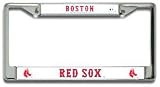 Boston Red Sox License Plate Frame (Chrome Metal)