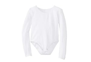 Child Lg (51-56 lbs), White Long Sleeve Bodysuit