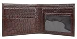 Bosca Kings Creek Croco Leather Executive ID Wallet Brown