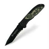 Smith & Wesson SPECTBCS Special Tactical & Camo Serrated Tanto Knife, Black