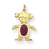 14k Ruby Girl Birthstone Charm