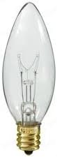 Candex - Candelabra Base 40 Watt 120-130 Volt Clear Torpedo Tip Lamp (10 Pack)