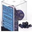 Polyhedral 7-Die Scarab Dice Set - Royal Blue with Gold