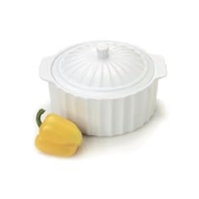 CASSEROLE WITH COVER - WHITE PORCELAIN CASSEROLE DISH WITH COVER by Jaf Gifts