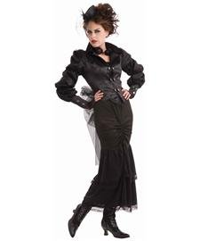 Woman's Steampunk Victorian Lady Costume, Black, One Size