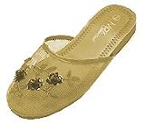 Mesh Chinese Slippers for weddings And Casual Wear (Gold)