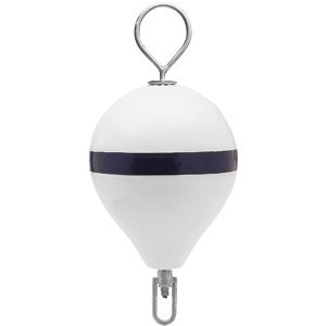Polyform Mooring Buoy w/SS 18" Diameter - White Blue Stripe