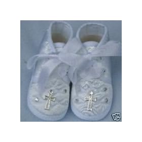 BOYS CHRISTENING SHOES WITH CROSS & DIAMANTE