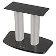 17"H Speaker Stand, black base and silver tubes (Black/Silver) (17"H x 20"W x 11"D)
