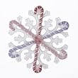 Club Pack of 24 Sugar Town Pastel Candy Cane Snowflake Christmas Ornaments 4"