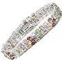 24ctw Multi Color Gemstone and Sterling Bracelet
