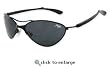SOS Alloy Bent Black Sunglasses w/Smoke Lens