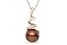 14K Pink Gold Cultured Chocolate Freshwater Pearl Pendant w/Chain