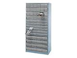 Closed Steel Shelving Unit With Plastic Drawers