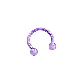 Anodized Titanium Purple Neon Color Horse Shoe Rings - 14Gauge