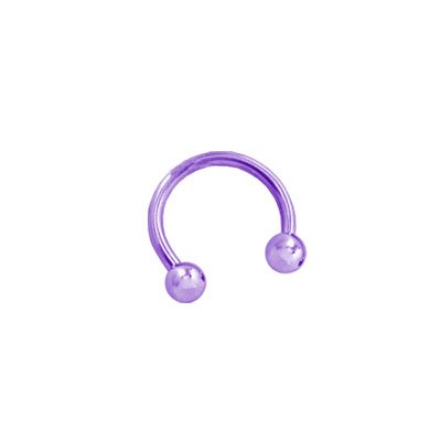 Anodized Titanium Purple Neon Color Horse Shoe Rings - 14Gauge