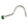 Swarovski Emerald Screw Nose Ring
