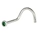 Swarovski Emerald Screw Nose Ring