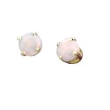14K .50 CTW Round Opal Stud Earrings