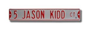 New Jersey Nets Jason Kidd Court Street Sign