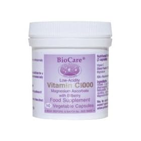 BioCare Vitamin C 1000 - Magnesium Ascorbate And Bilberry - 90 x 1000mg Tablets