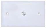 White TV Wall Plate with 1 F-Pin Coupler