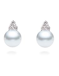 PremiumPearl 9-12MM AAA Quality White South Sea Pearl Earrings 14K Gold