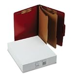 S J Paper S56000 S J Paper Classification Folios w/Fastener, Ltr, 6-Section, Executive Red, 10/Bx