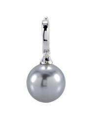 Clevereves Sterling Silver 12.00mm Kera Gray Pearl Charm