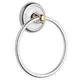 Moen BP5386CB Yorkshire Towel Ring, Chrome and Polished Brass