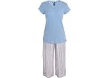 Liz Claiborne Blue Stripe Capris Pajama Set
